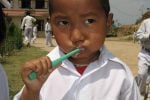 Bhattedande school serious brushing Nepal