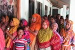 Queuing for dental care at Surovi school