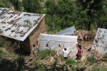 Constructing temporary shelter Bhattedanda