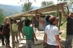 Building kitchen in the hot sun