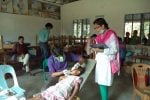 Government Primary School, Block - E dental team and volunteer